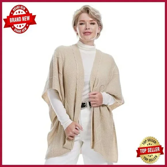 Lightweight Knitted Shawl Wrap for Travel Office Spring Wear - Picture 5 of 8